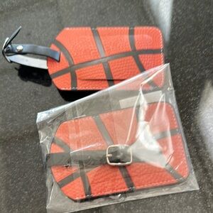 Basketball Design Luggage Tag - Red and Black